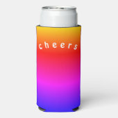 レインボーカラークーラーボックス応援-カスタム文字 スリム缶クーラー (Seltzer裏面)