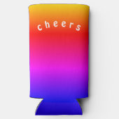 レインボーカラークーラーボックス応援-カスタム文字 スリム缶クーラー (裏面)