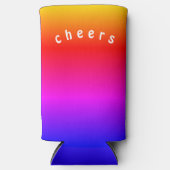 レインボーカラークーラーボックス応援-カスタム文字 スリム缶クーラー (正面)