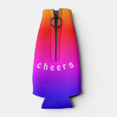 レインボーカラークールボトル応援-カスタム文字 ボトルクーラー (裏面)