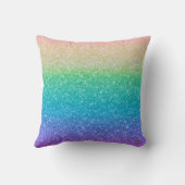 レインボーカラーグリッタースパーガーリークルグラムカラフル クッション (裏面)