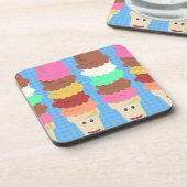 レインボーカラースカイハイアイスクリームコーンアート コースター (左側)