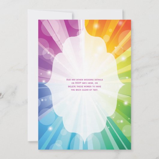 レインボーカラーストライプの日が差すこと結婚式招待状 招待状 (裏面)