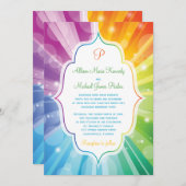 レインボーカラーストライプの日が差すこと結婚式招待状 招待状 (正面/裏面)