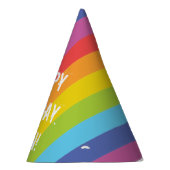 レインボーカラーストライプ紙パーティー パーティーハット (右)