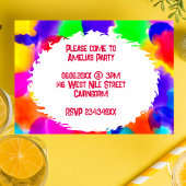 レインボーカラースプラッシュパーティの招待状 招待状