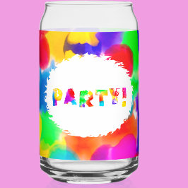 レインボーカラースプラッシュパーティー ガラス缶