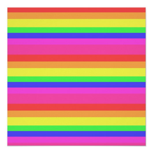レインボーカラースペクトルストライプデザイン ポスター (正面)