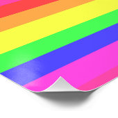 レインボーカラースペクトルストライプデザイン ポスター (コーナー)