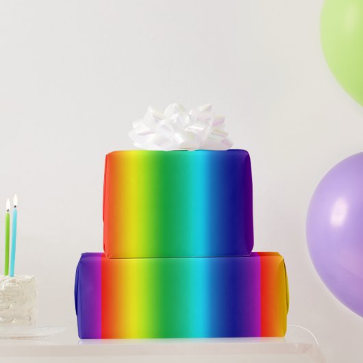 レインボーカラースペクトル ラッピングペーパー (パーティーギフト)