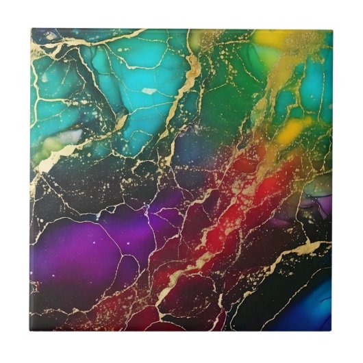 レインボーカラーズアルコールインクトート タイル (正面)