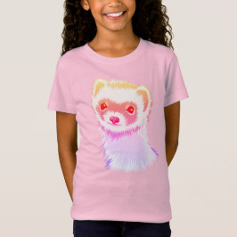レインボーカラーズガールのサッシフェレット Tシャツ