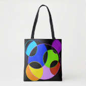 レインボーカラーズサークルデザイン トートバッグ (正面)