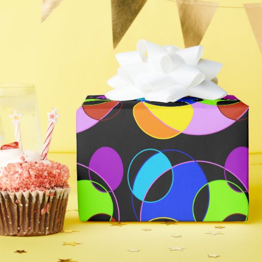 レインボーカラーズサークルデザイン ラッピングペーパー (誕生日パーティー)
