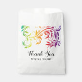 レインボーカラーズスクロールありがとうレズ結婚ビアン フェイバーバッグ (正面)