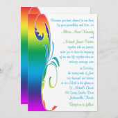 レインボーカラーズスクロール結婚式招待状 招待状 (正面/裏面)