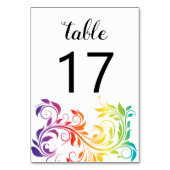 レインボーカラーズスクロール葉ゲイレズ結婚ビアン テーブルナンバー (裏面)