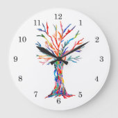 レインボーカラーズツリーオブライフ大時計 ラージ壁時計 (正面)