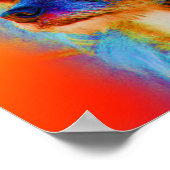 レインボーカラーズテリア抽象芸術ドッグアート ポスター (角)