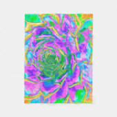 レインボーカラーズフィエスタジューセントセダムロゼット フリースブランケット (正面)