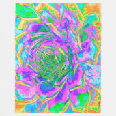 レインボーカラーズフィエスタジューセントセダムロゼット フリースブランケット (正面)