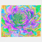 レインボーカラーズフィエスタジューセントセダムロゼット フリースブランケット (正面(横))