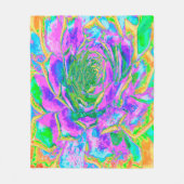 レインボーカラーズフィエスタジューセントセダムロゼット フリースブランケット (正面)