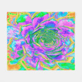 レインボーカラーズフィエスタジューセントセダムロゼット フリースブランケット (正面(横))