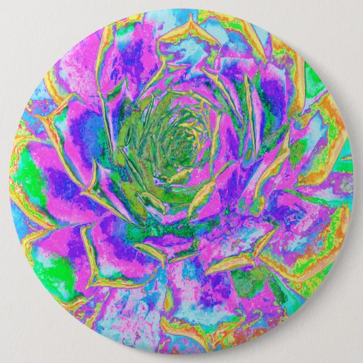 レインボーカラーズフィエスタジューセントセダムロゼット 缶バッジ (正面)