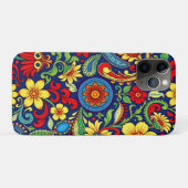 レインボーカラーズフラワーペイズリーデザイン Case-Mate iPhoneケース (裏面(横))