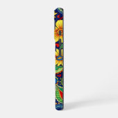 レインボーカラーズフラワーペイズリーデザイン iPhone 16ケース (左側面)