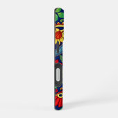 レインボーカラーズフラワーペイズリーデザイン iPhone 16ケース (右側面)