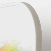 レインボーカラーズモノグラムエレガントカラフルテンプレート ピックルボールラケット (左詳細)