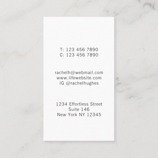 レインボーカラーズライフコーチ 名刺 (裏面)