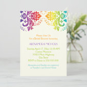 レインボーカラーダマスクウェディングブライダルシャワー 招待状 (スタンド正面)