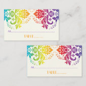 レインボーカラーダマスクウェディング座席表 プレイスカード (正面/裏面)