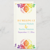 レインボーカラーダマスク結婚式プログラム プログラム (正面/裏面)