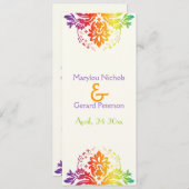 レインボーカラーダマスク結婚式プログラム プログラム (正面/裏面)