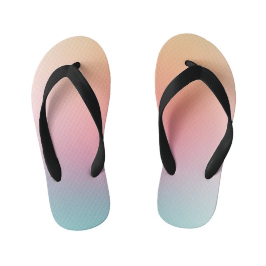 レインボーカラートレンディーピンクレッドオレンジイエローブルー キッズビーチサンダル (フットベッド)