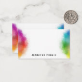 レインボーカラーハンドスクリプトモノグラムテンプレート ノートカード (正面/裏面インサイチュ)