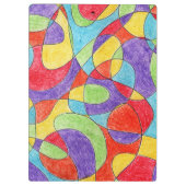 レインボーカラーハンドドロッドクレヨンドルパターン クリップボード (裏面)