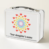 レインボーカラーハートカスタム メタルランチボックス (裏面)