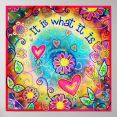 レインボーカラーハートポスター ポスター (正面)