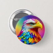 レインボーカラーバルドイーグル–65456 缶バッジ (正面&裏面)