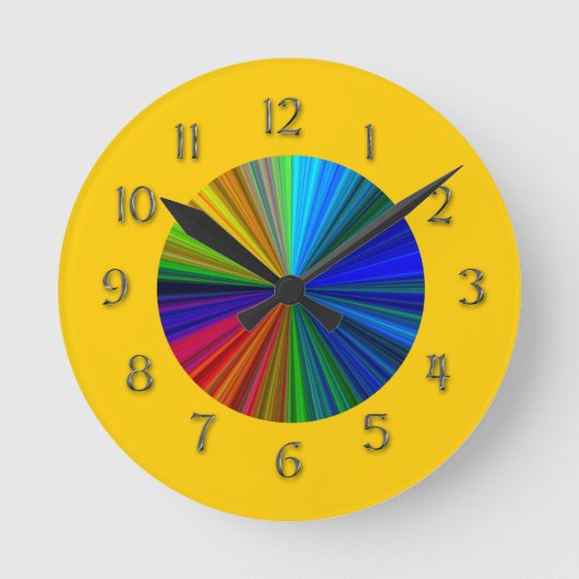 レインボーカラーバースト ラウンド壁時計 (正面)