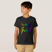 レインボーカラーパパの女の子 Tシャツ (正面フル)