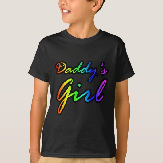 レインボーカラーパパの女の子 Tシャツ (正面)