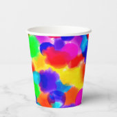 レインボーカラーパーソナライズされたパーティー 紙コップ (裏面)