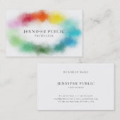 レインボーカラーピンク赤黄色ブルーグリーンパープル 名刺 (正面/裏面)