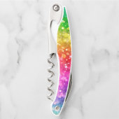 レインボーカラーフェイクグリッター ソムリエナイフ (正面)
